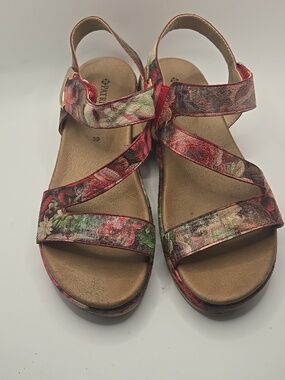 Patrizia By Spring Step Floral Multi-Strap Comfy Sandals 39 8.5 Cottagecore Boho